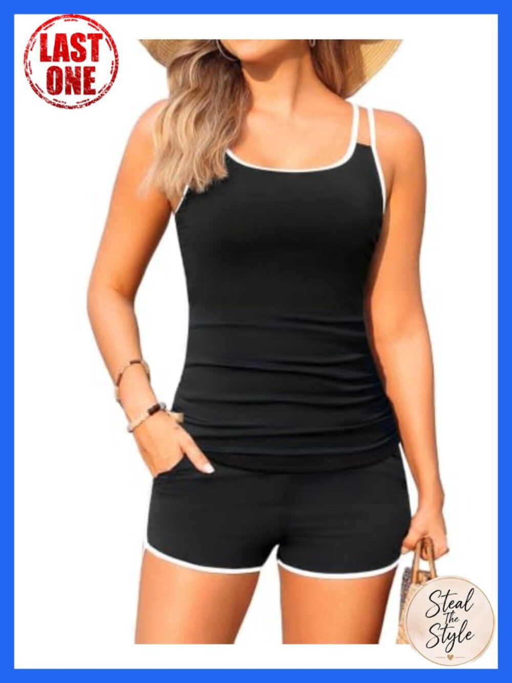 Women's Tankini Swimsuit Two Piece Tummy Control Shorts